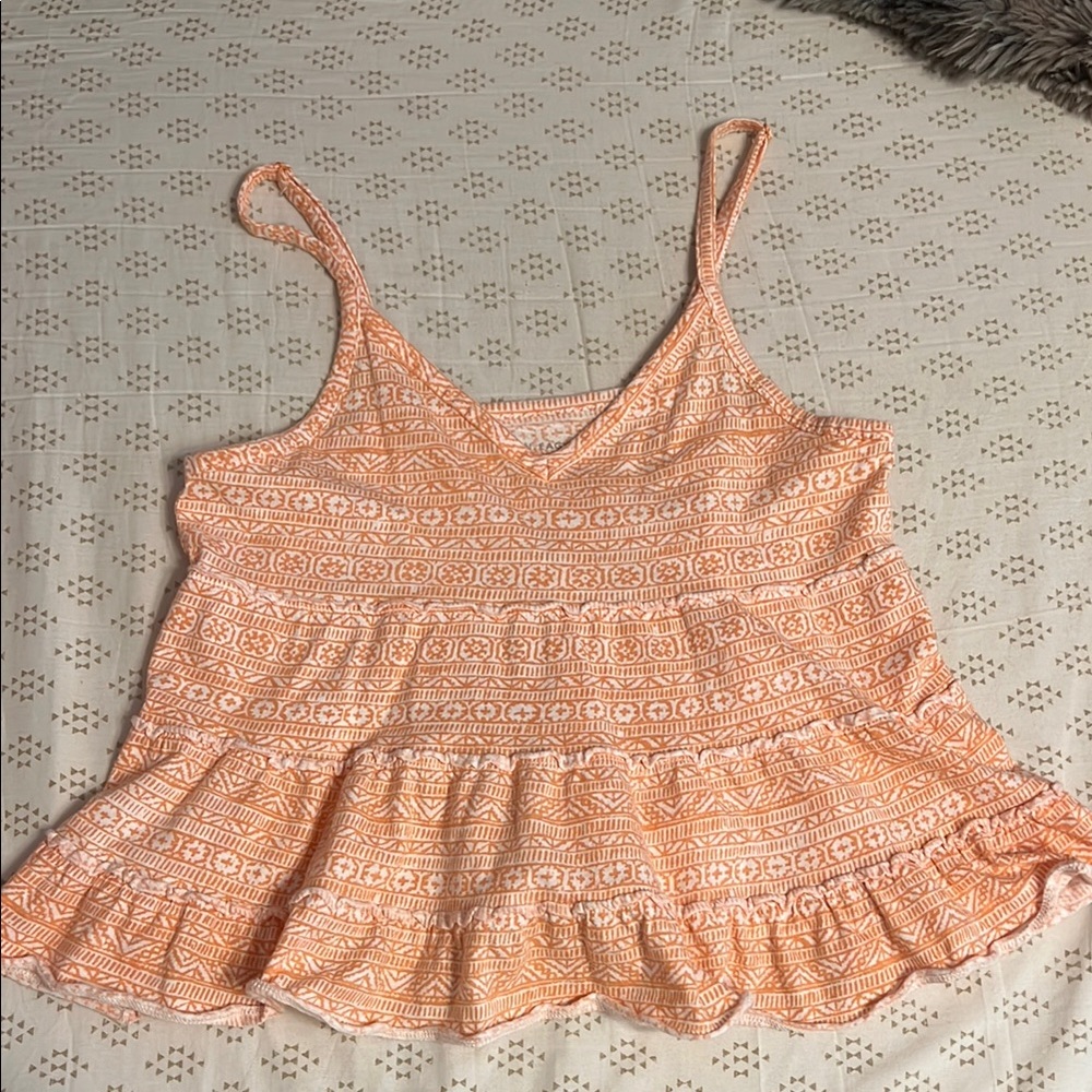 American Eagle Orange Patterned Women's Top